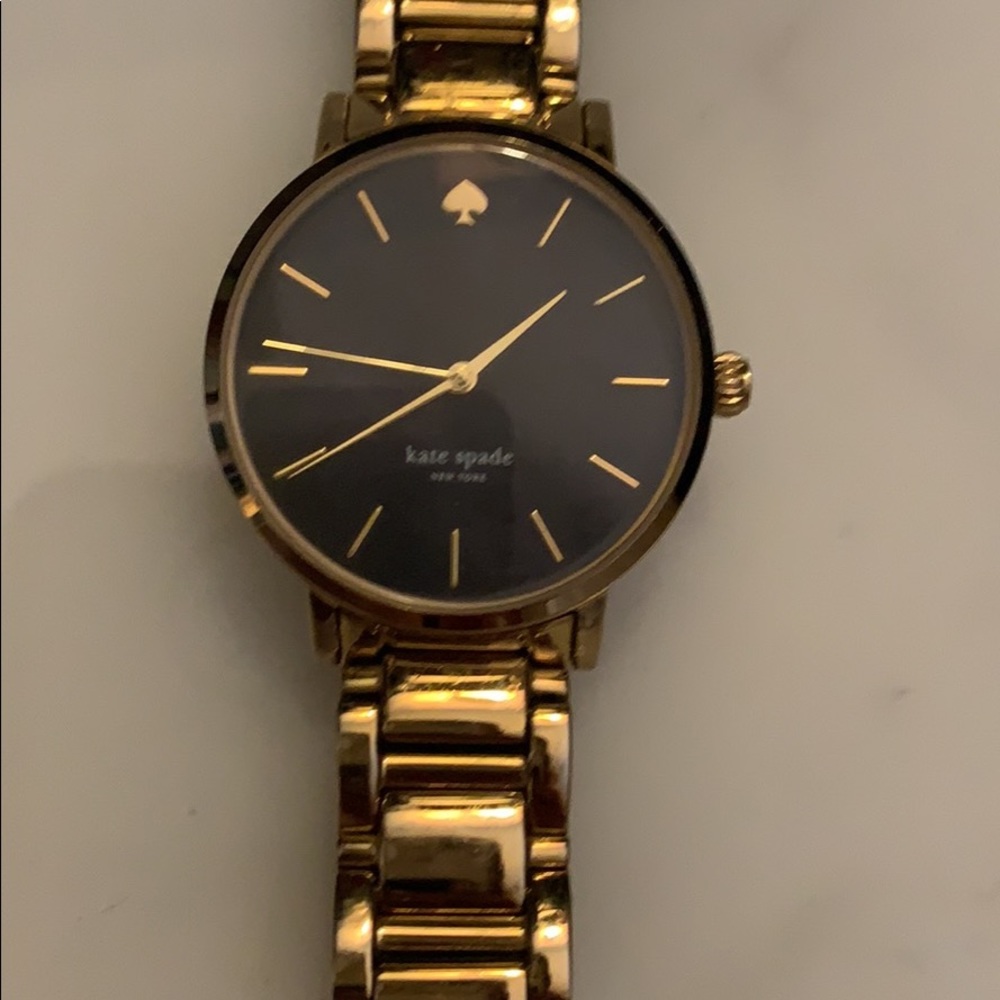 Kate Spade gramercy gold watch with black face